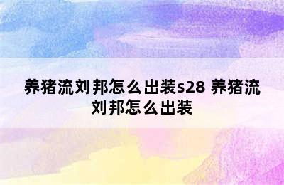 养猪流刘邦怎么出装s28 养猪流刘邦怎么出装